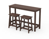 Modern Studio Stool 3-Piece Counter Balcony Set