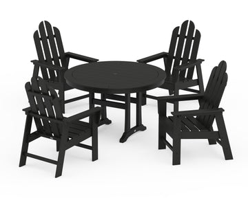 Long Island 5-Piece Round Dining Set with Trestle Legs
