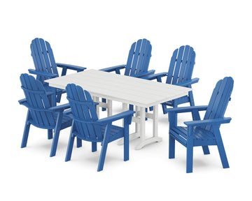 Vineyard Curveback Adirondack Chair 7-Piece Farmhouse Dining Set