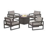 EDGE Sectional 5-Piece Deep Seating Set with Fire Pit Table