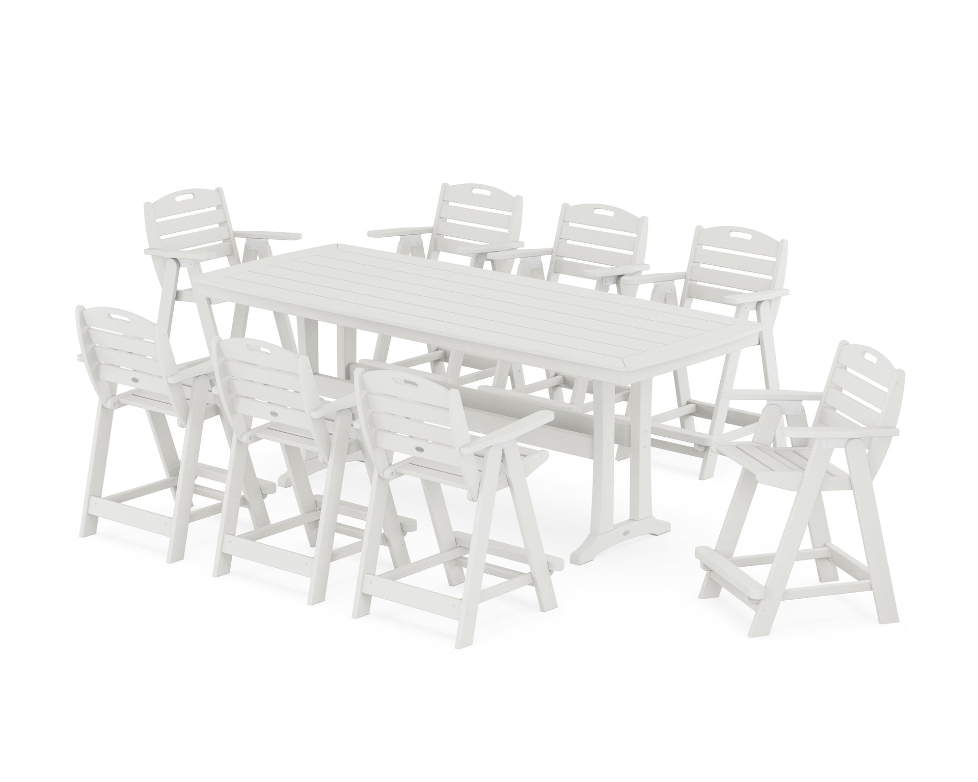 Nautical 9-Piece Counter Set with Trestle Legs