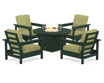 Club 5-Piece Conversation Set with Fire Pit Table