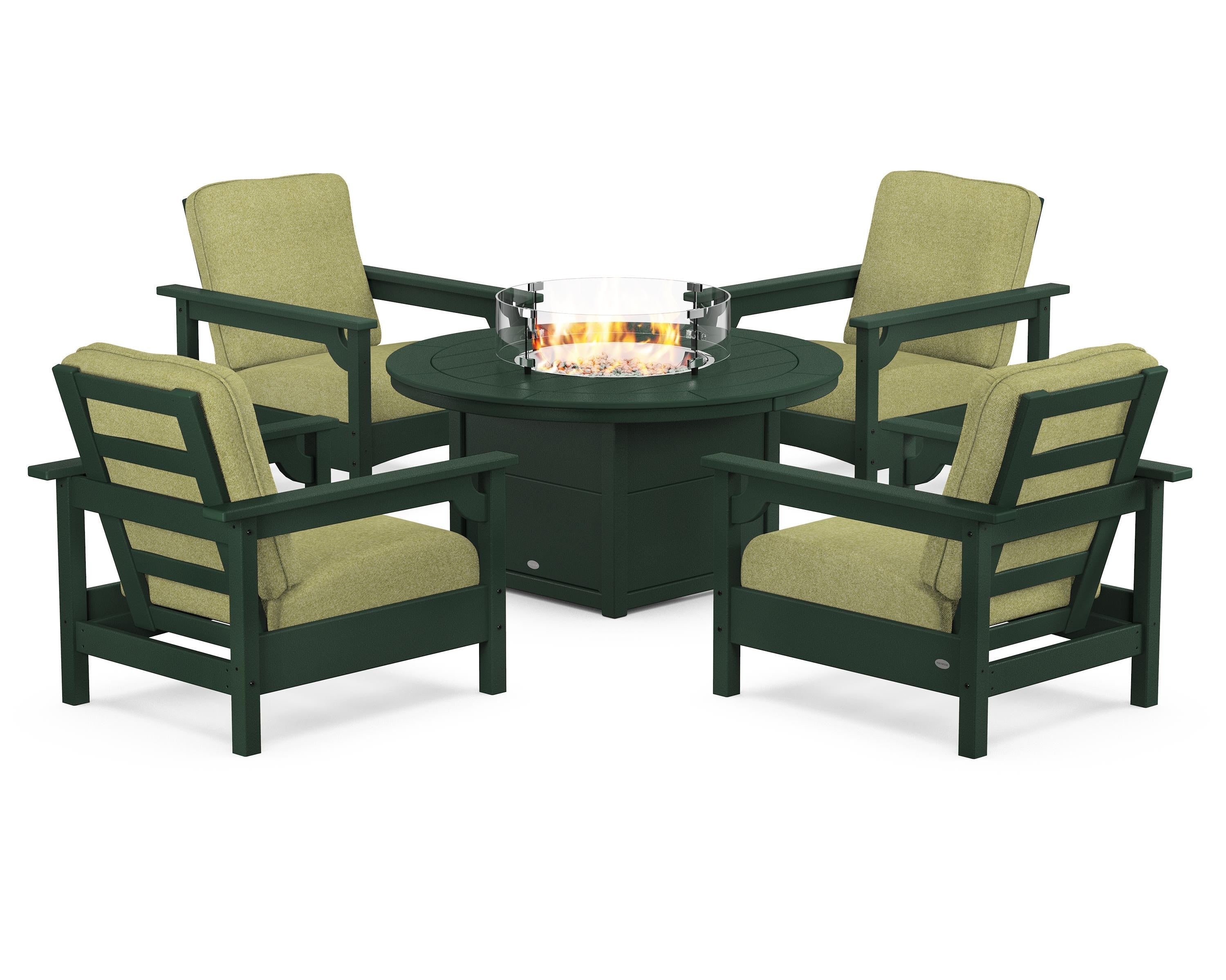 Club 5-Piece Conversation Set with Fire Pit Table