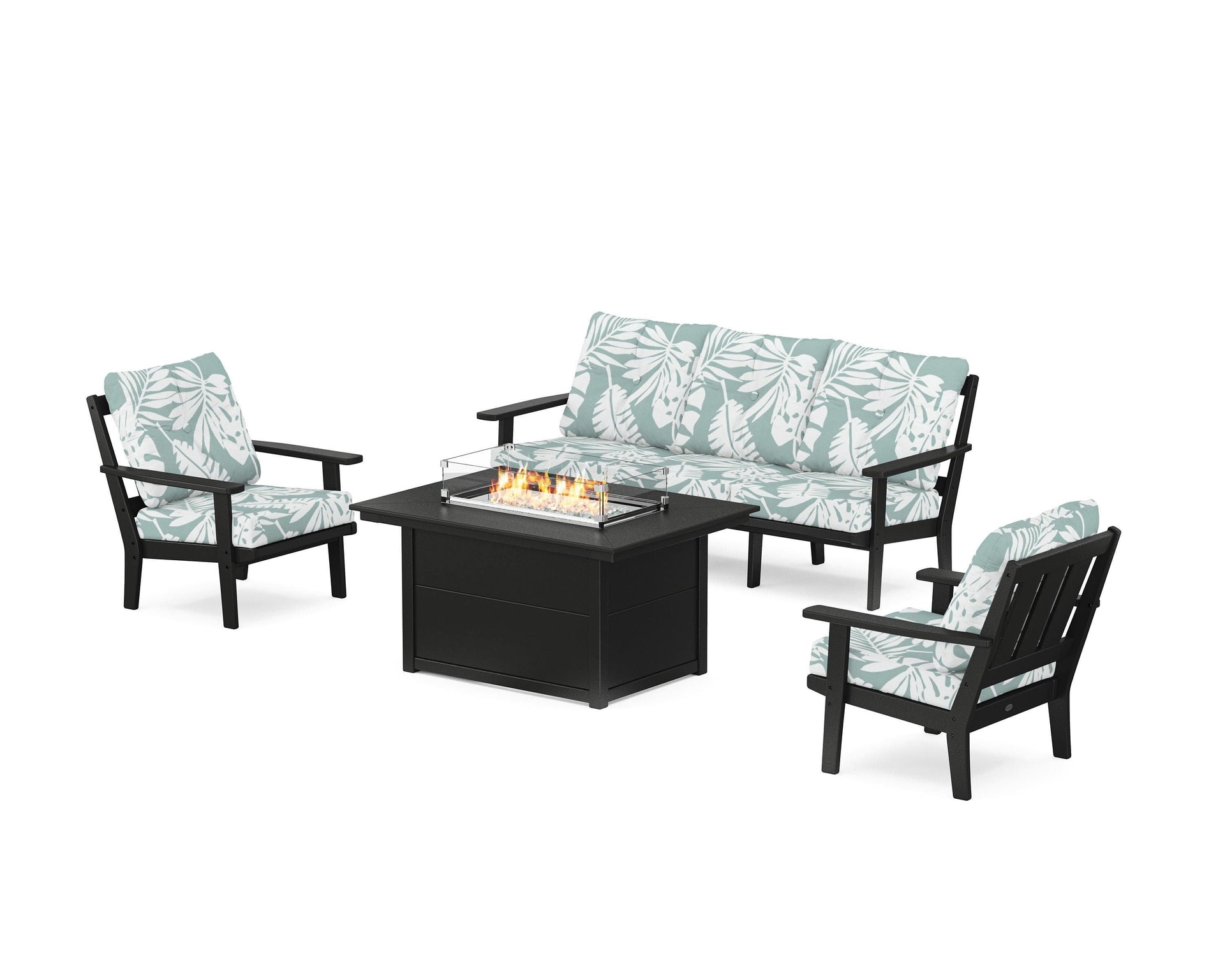 Oxford Deep Seating Fire Pit Table Set