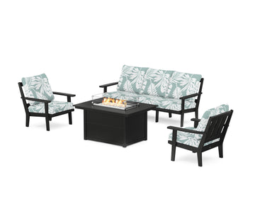 Oxford Deep Seating Fire Pit Table Set