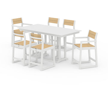 EDGE Sling 7-Piece Farmhouse Counter Set with Trestle Legs
