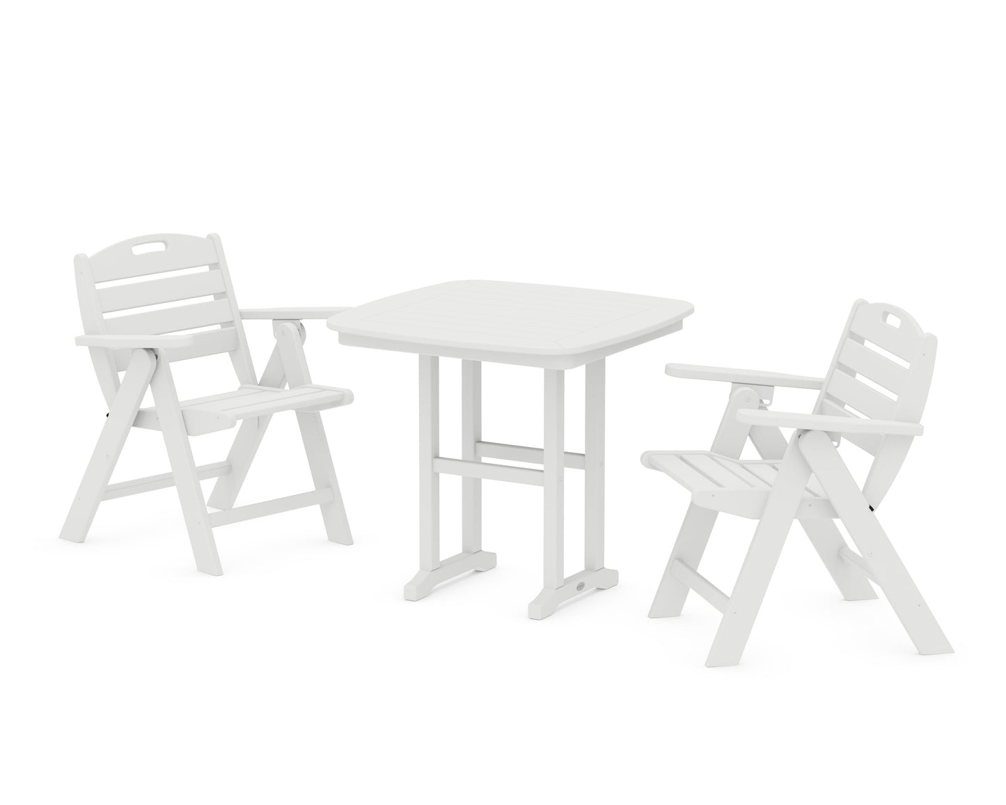 Nautical Folding Lowback Chair 3-Piece Dining Set