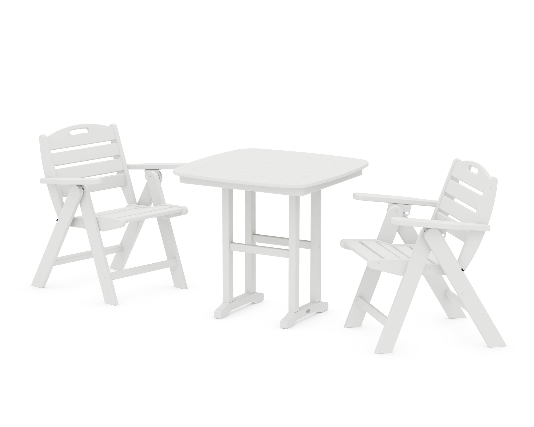Nautical Folding Lowback Chair 3-Piece Dining Set