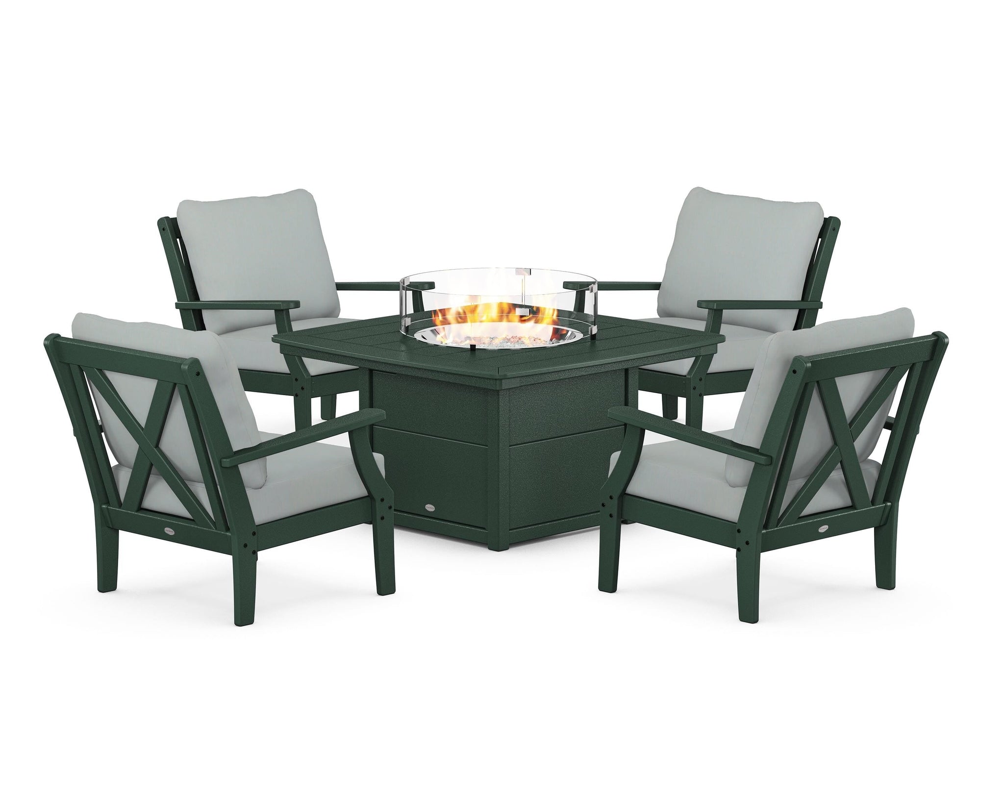 Braxton 5-Piece Deep Seating Conversation Set with Fire Pit Table