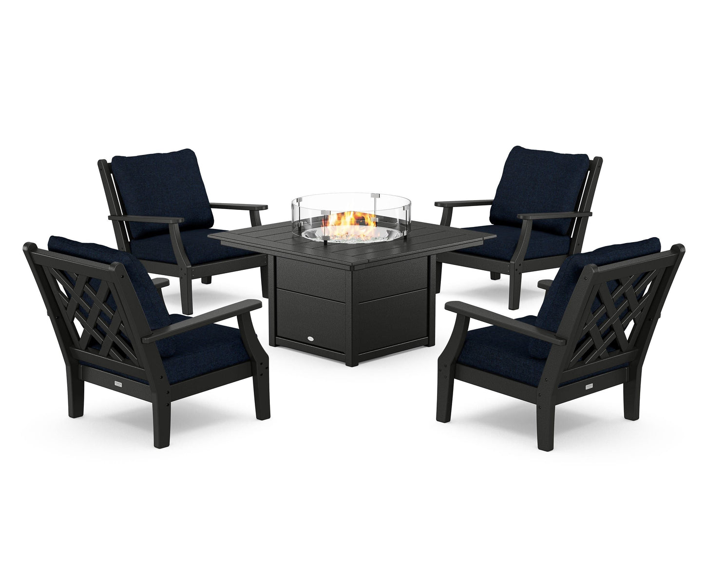 Wovendale 5-Piece Deep Seating Set with Fire Pit Table