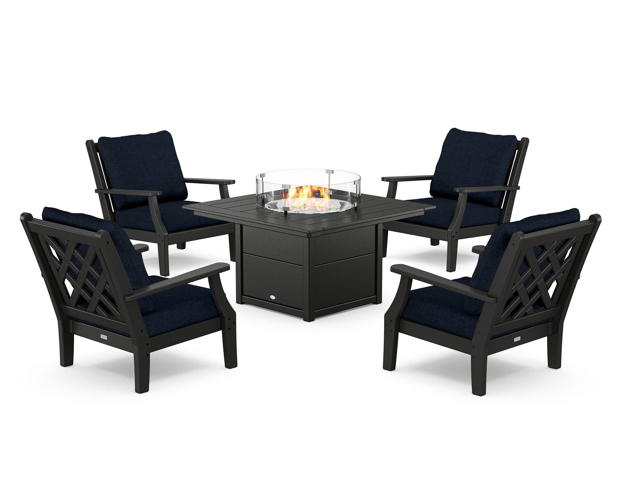 Wovendale 5-Piece Deep Seating Set with Fire Pit Table