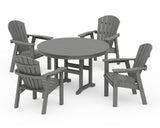 Seashell 5-Piece Round Farmhouse Dining Set