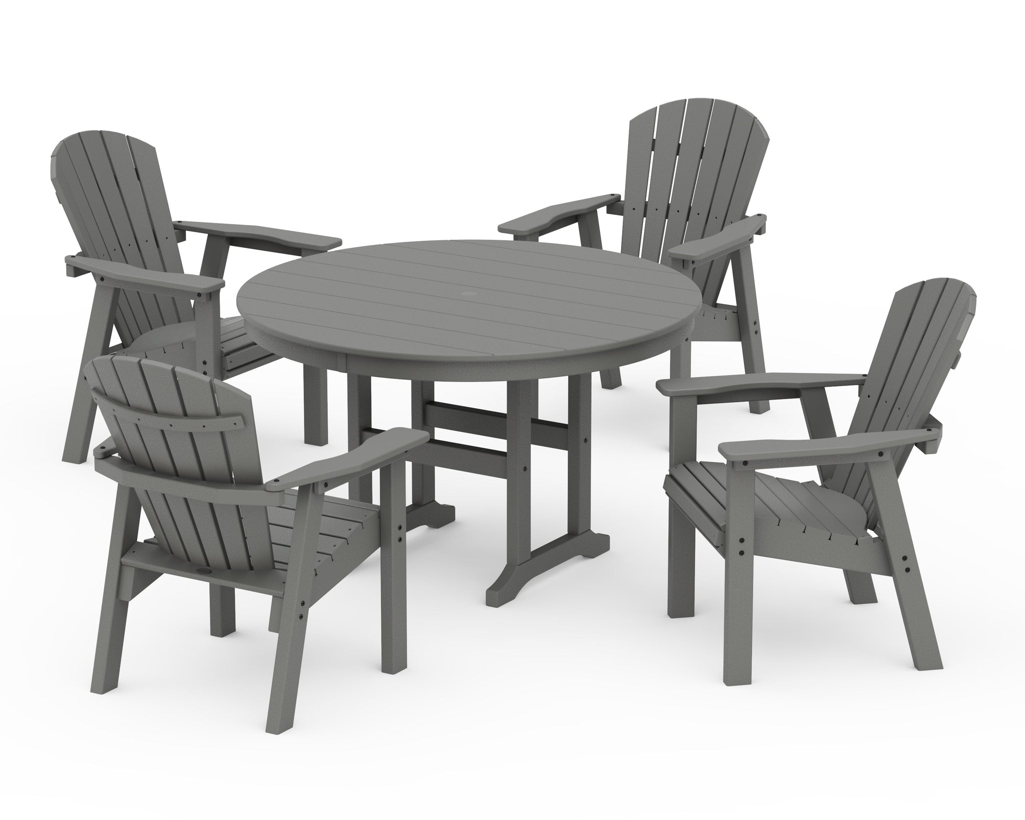 Seashell 5-Piece Round Farmhouse Dining Set