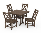 Braxton Side Chair 5-Piece Farmhouse Dining Set With Trestle Legs