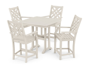 Wovendale 5-Piece Counter Set with Trestle Legs