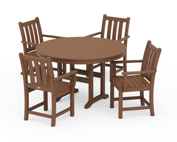 Traditional Garden 5-Piece Round Farmhouse Dining Set