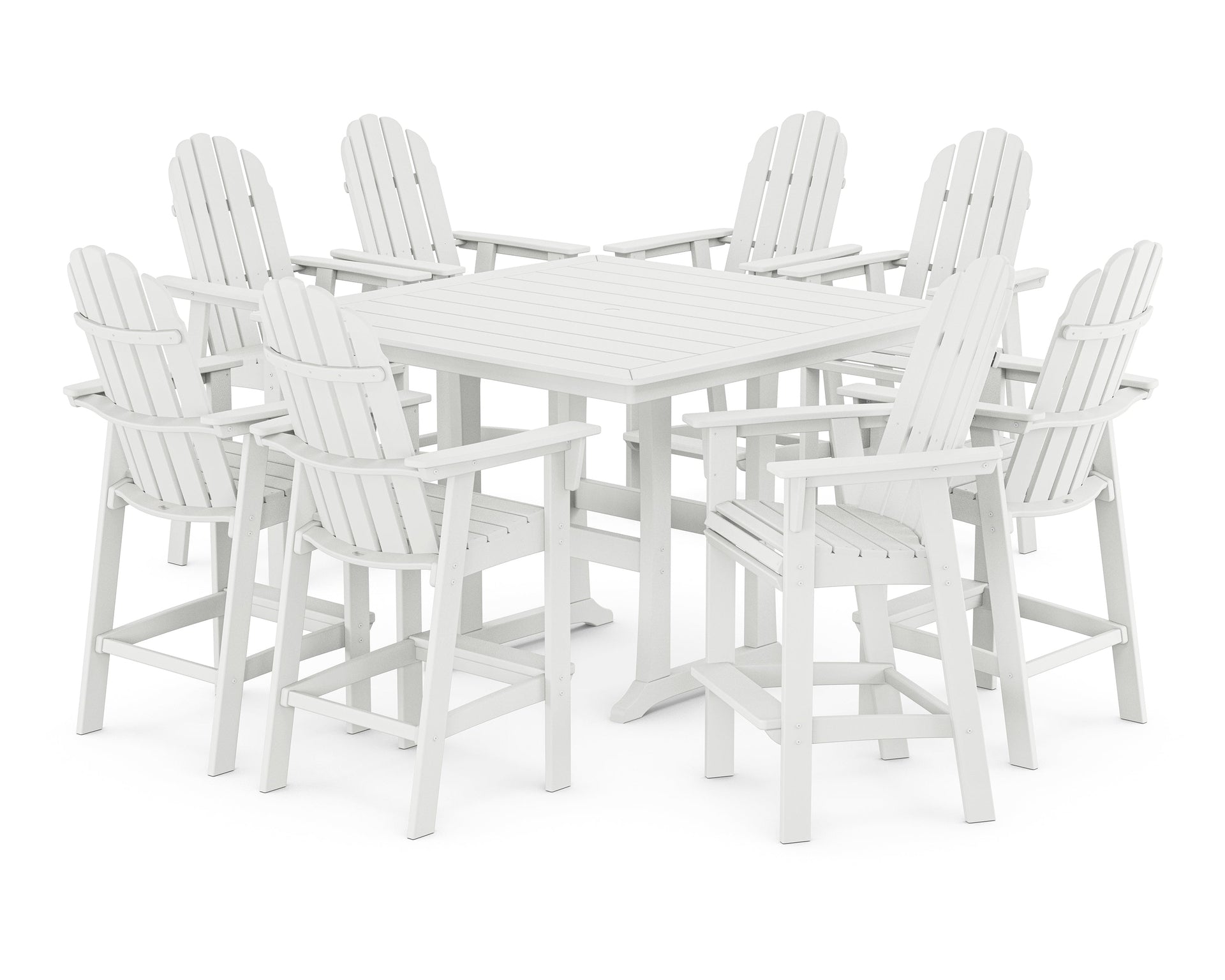 Vineyard Curveback Adirondack 9-Piece Trestle Bar Set