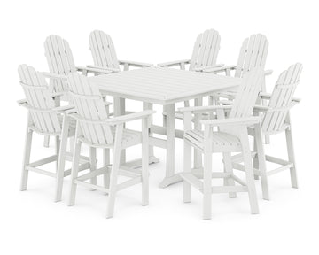 Vineyard Curveback Adirondack 9-Piece Trestle Bar Set
