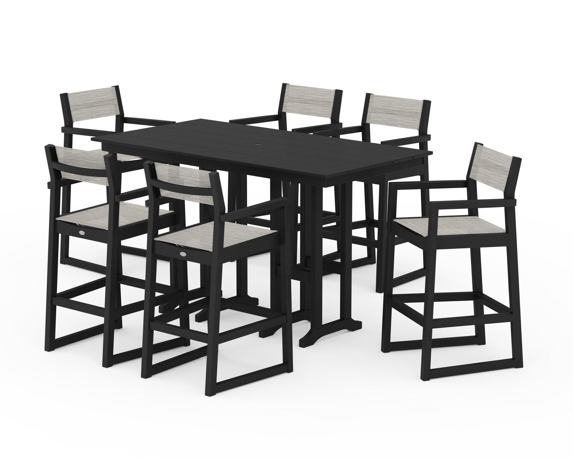 EDGE Sling Arm Chair 7-Piece Farmhouse Bar Set