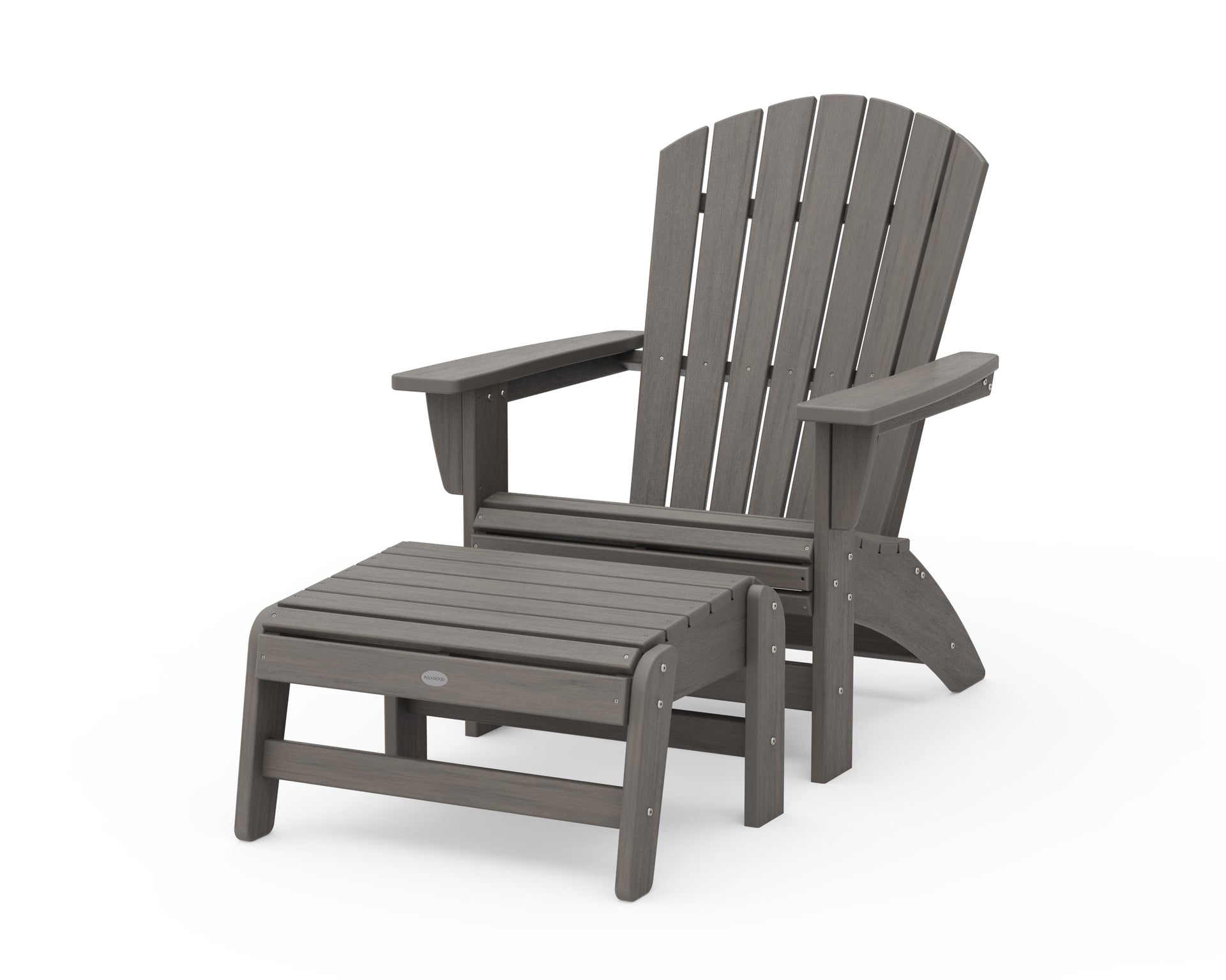 Nautical Grand Adirondack Chair with Ottoman
