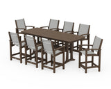 Coastal 9-Piece Counter Set with Trestle Legs