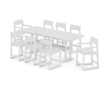 EDGE 9-Piece Farmhouse Counter Set with Trestle Legs
