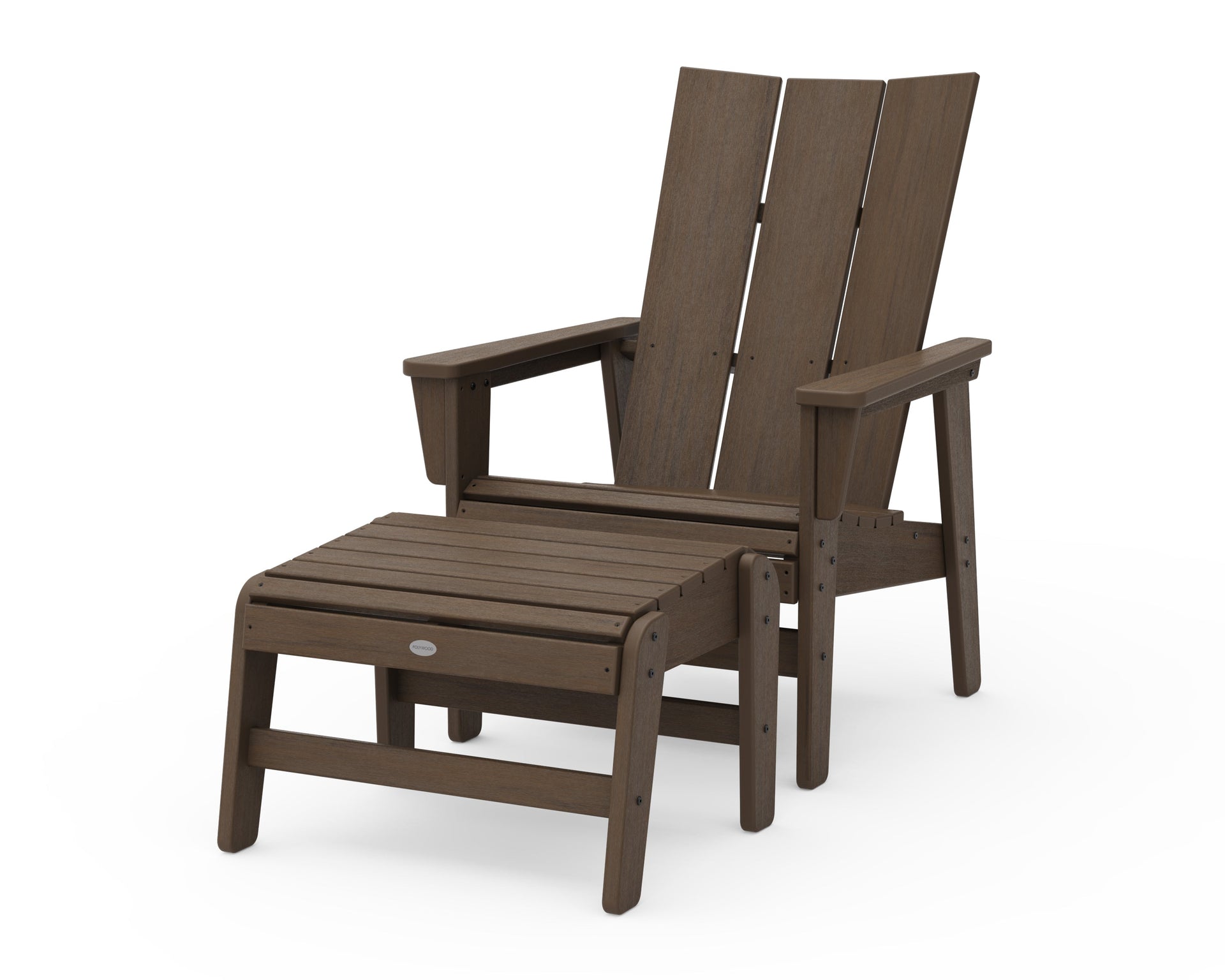 Modern Grand Upright Adirondack Chair with Ottoman