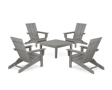 5-Piece Modern Studio Folding Adirondack Chair Conversation Group