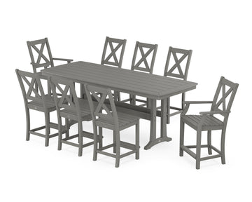 Braxton 9-Piece Counter Set with Trestle Legs
