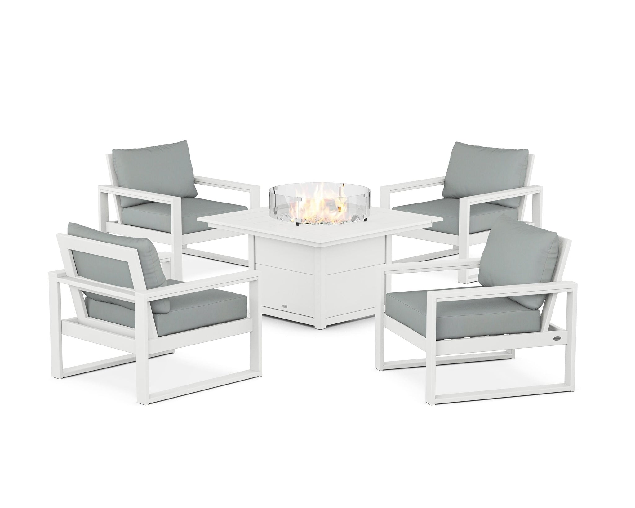 EDGE Sectional 5-Piece Deep Seating Set with Fire Pit Table