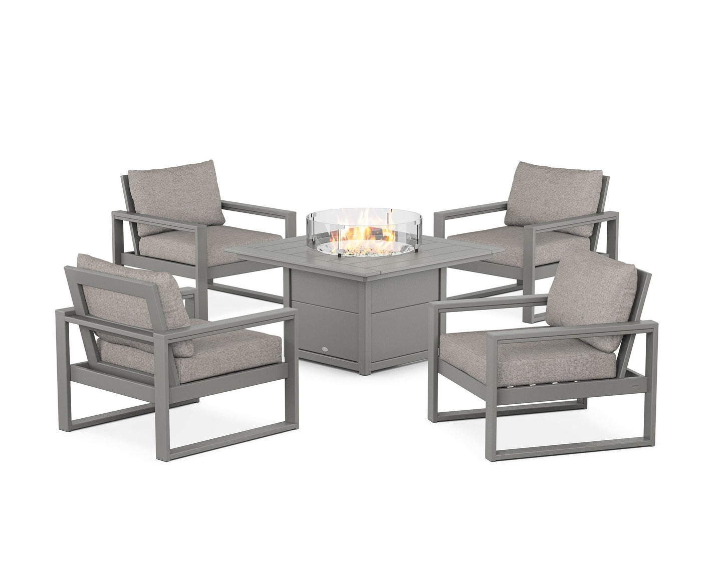 EDGE Sectional 5-Piece Deep Seating Set with Fire Pit Table