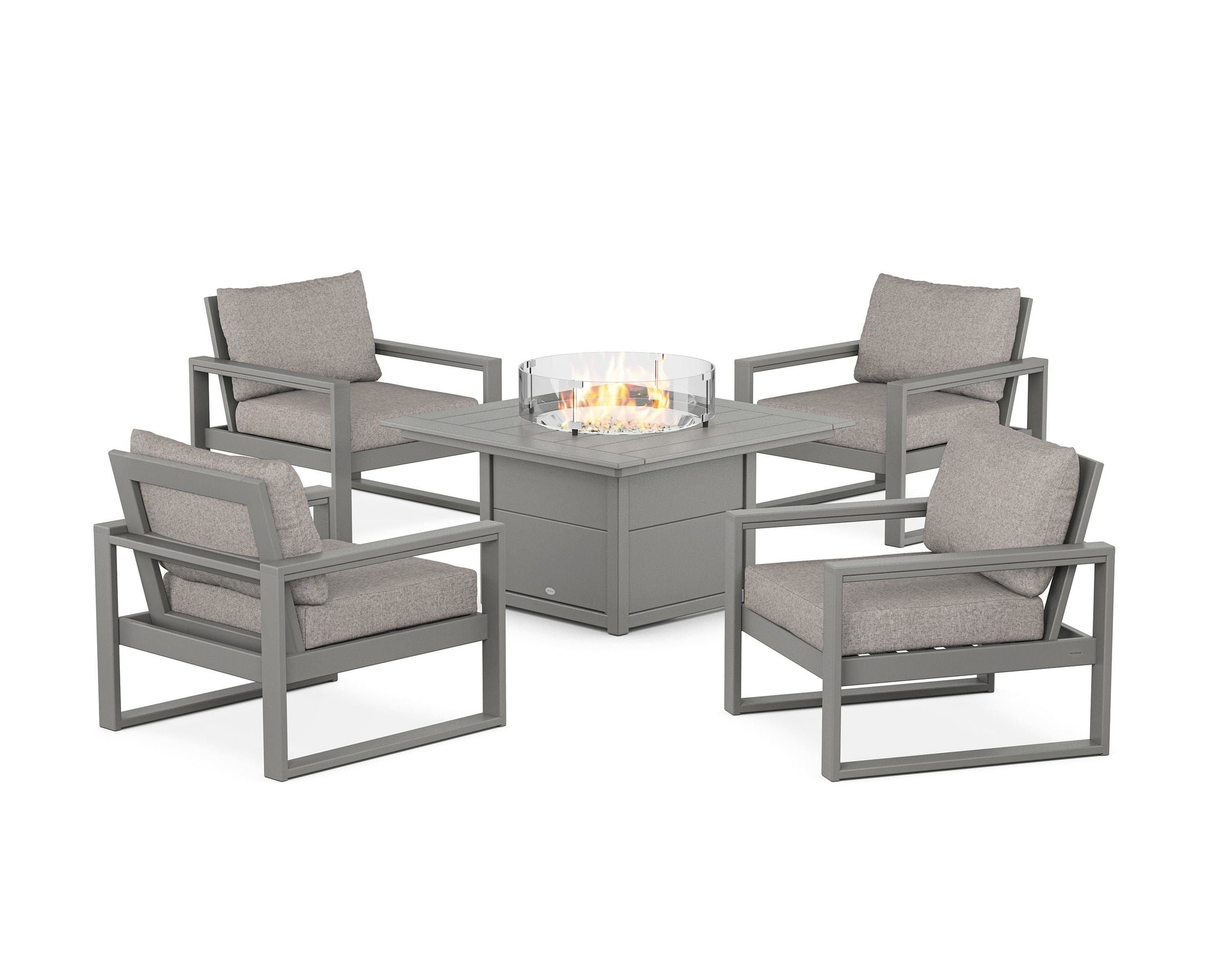 EDGE Sectional 5-Piece Deep Seating Set with Fire Pit Table