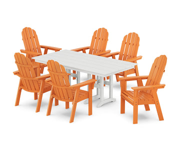 Vineyard Curveback Adirondack Chair 7-Piece Farmhouse Dining Set