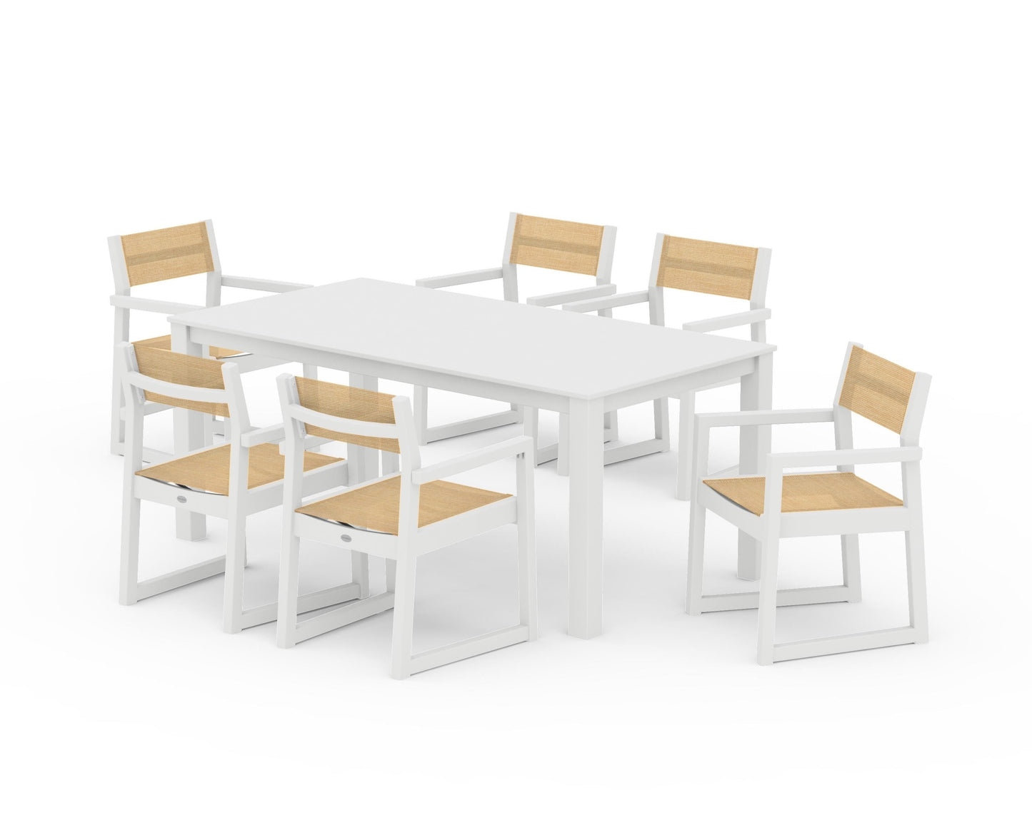 EDGE Sling Arm Chair 7-Piece Parsons Dining Set