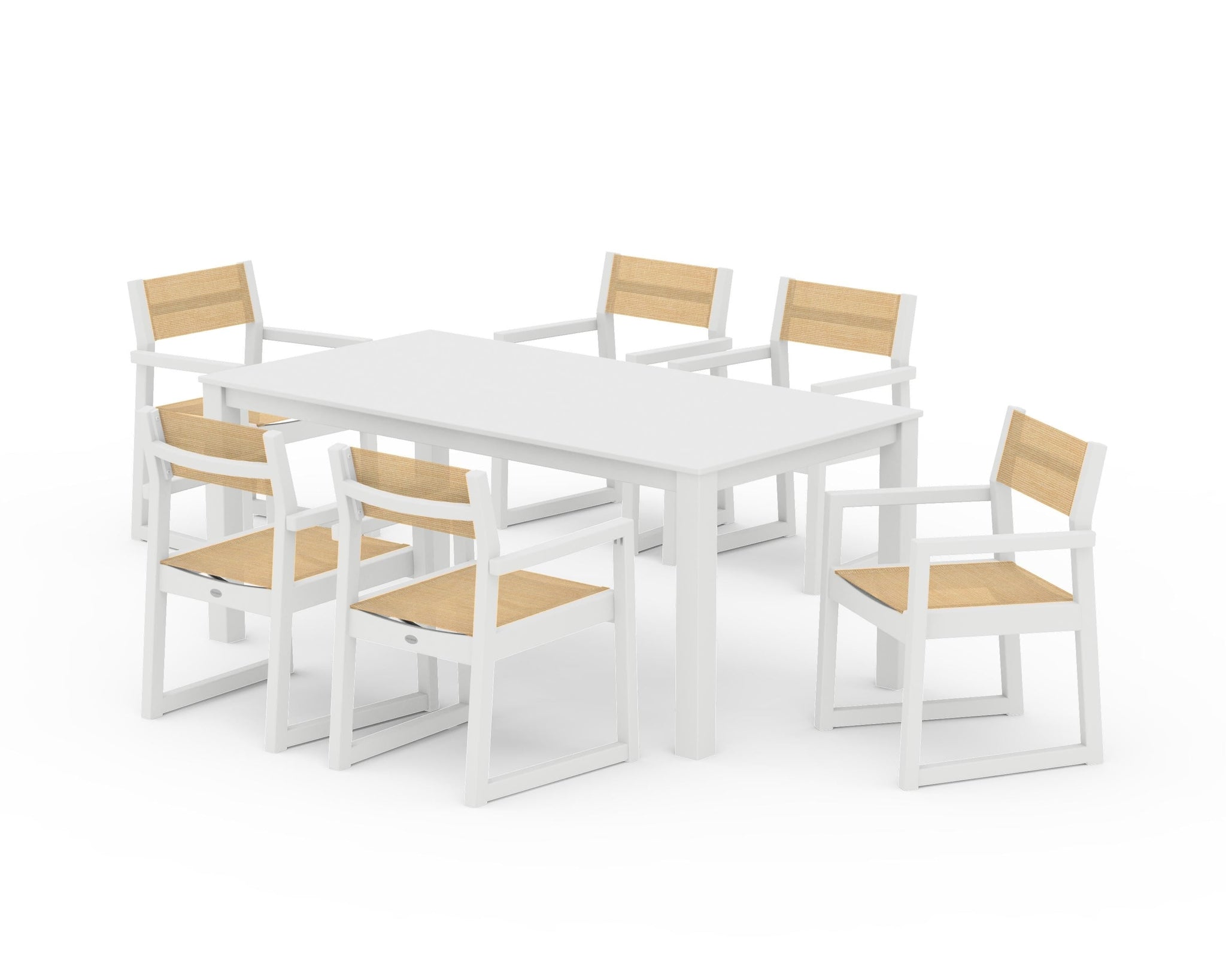 EDGE Sling Arm Chair 7-Piece Parsons Dining Set