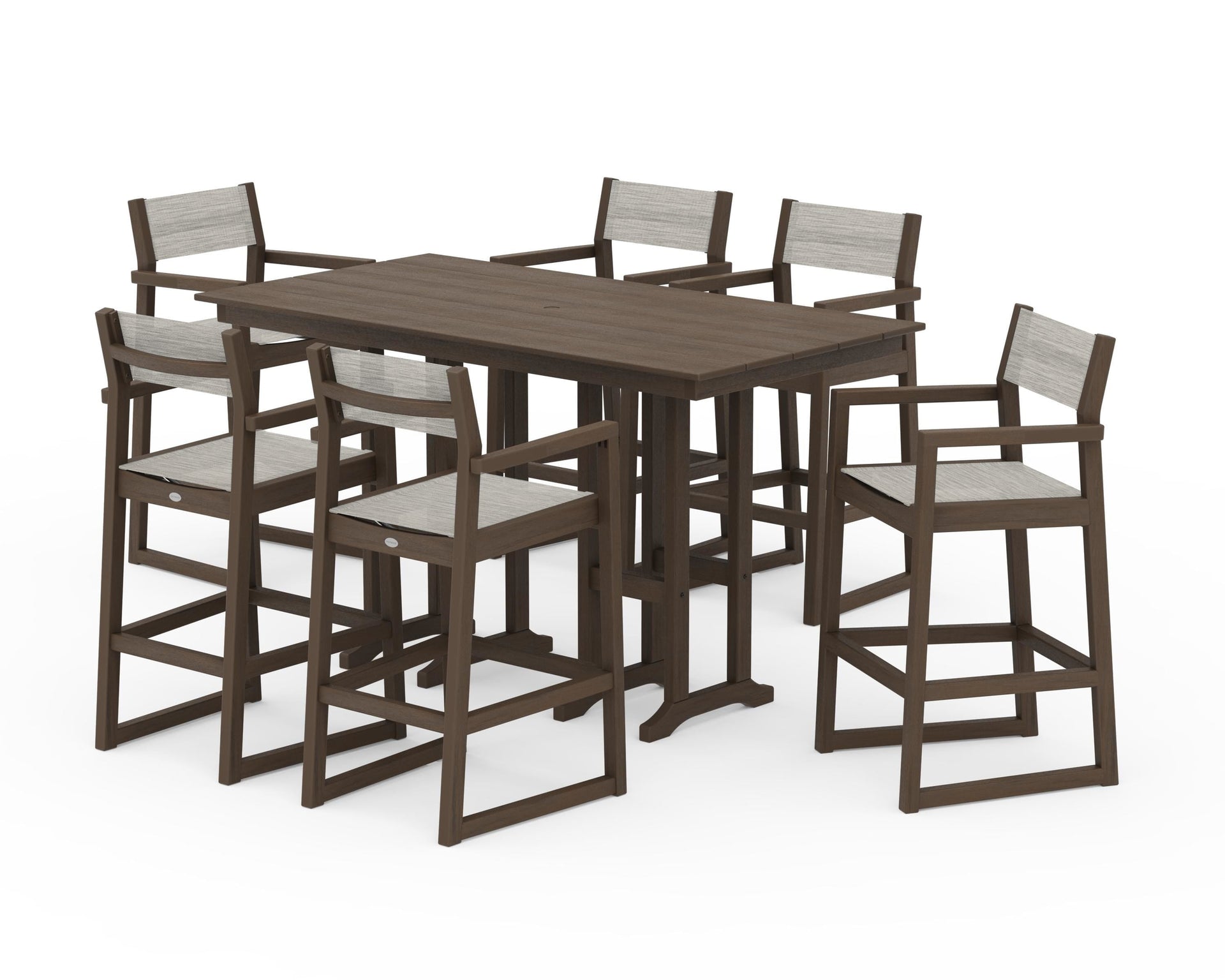 EDGE Sling Arm Chair 7-Piece Farmhouse Bar Set