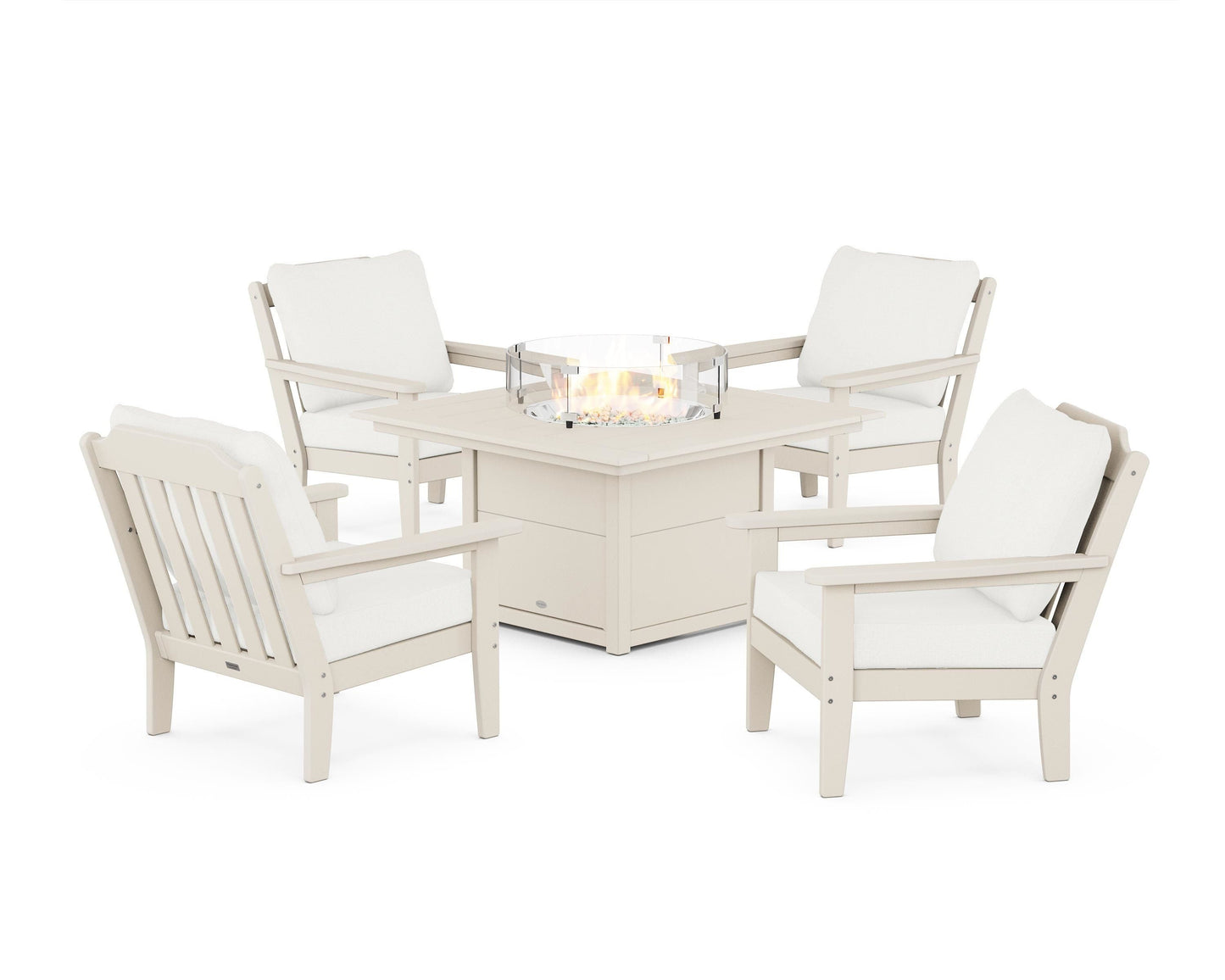 Cottage 5-Piece Deep Seating Set with Fire Pit Table