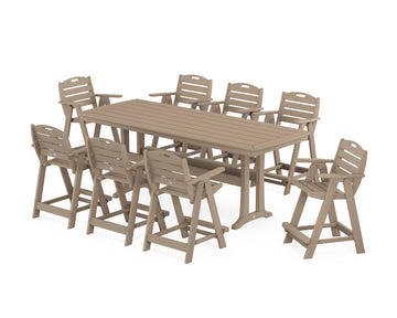 Nautical 9-Piece Counter Set with Trestle Legs