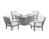 Mission 5-Piece Deep Seating Set with Fire Pit Table