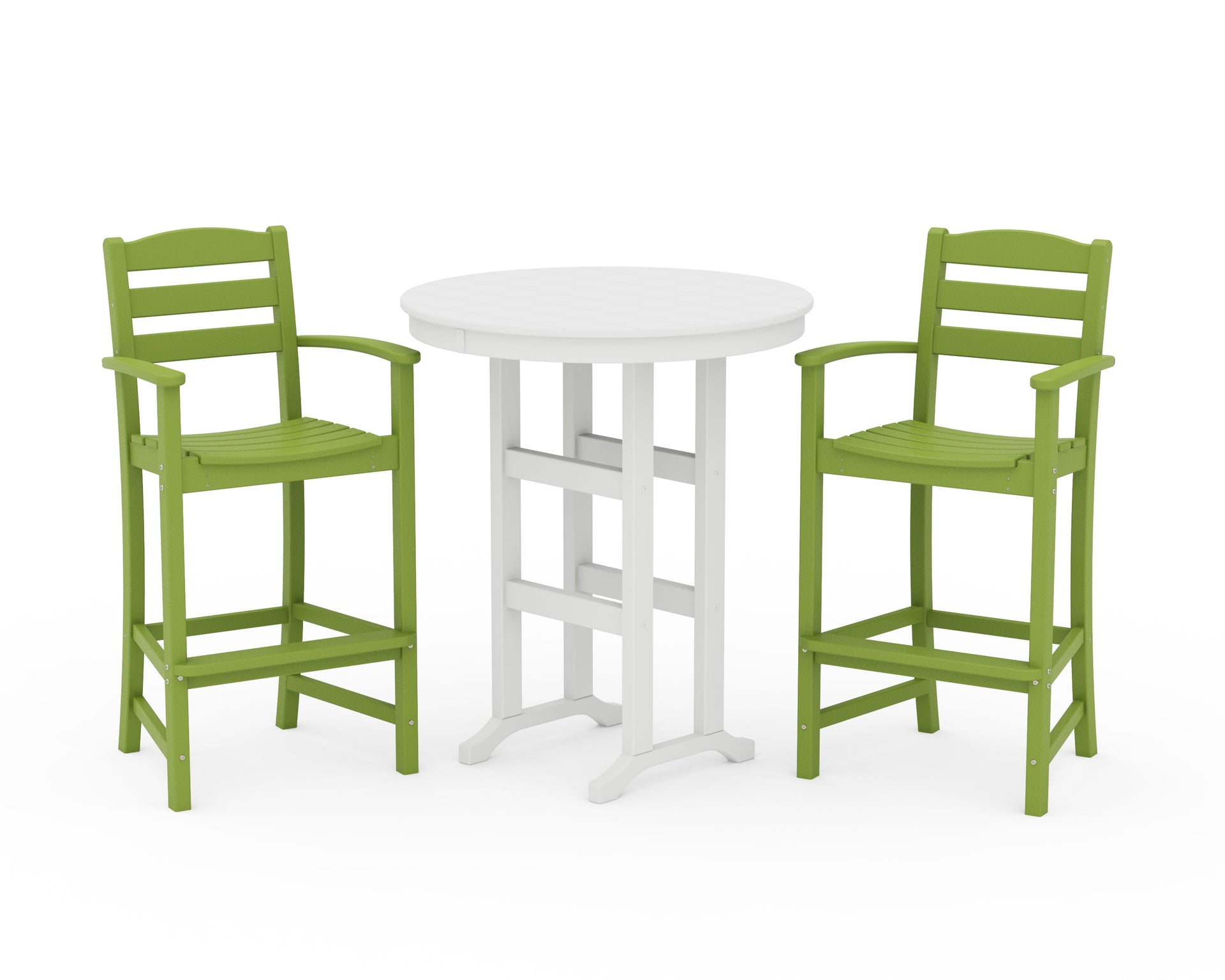 La Casa Café 3-Piece Round Farmhouse Bar Set