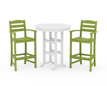 La Casa Café 3-Piece Round Farmhouse Bar Set