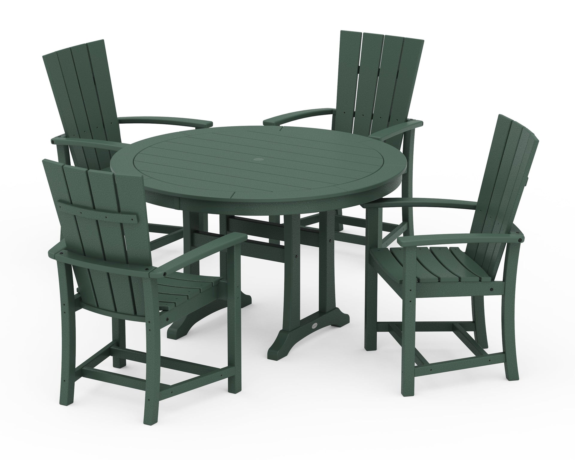 Quattro 5-Piece Round Dining Set with Trestle Legs