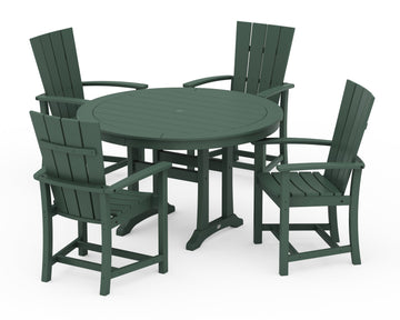 Quattro 5-Piece Round Dining Set with Trestle Legs
