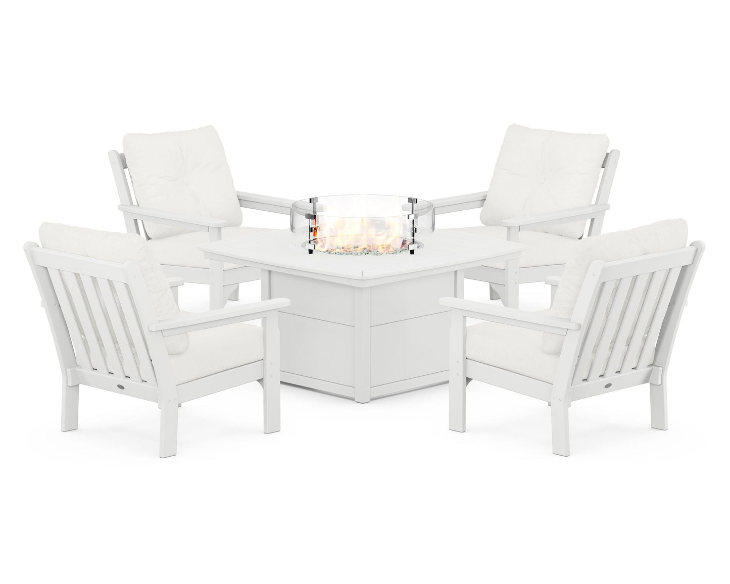 Vineyard 5-Piece Conversation Set with Fire Pit Table