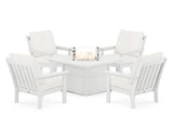 Vineyard 5-Piece Conversation Set with Fire Pit Table