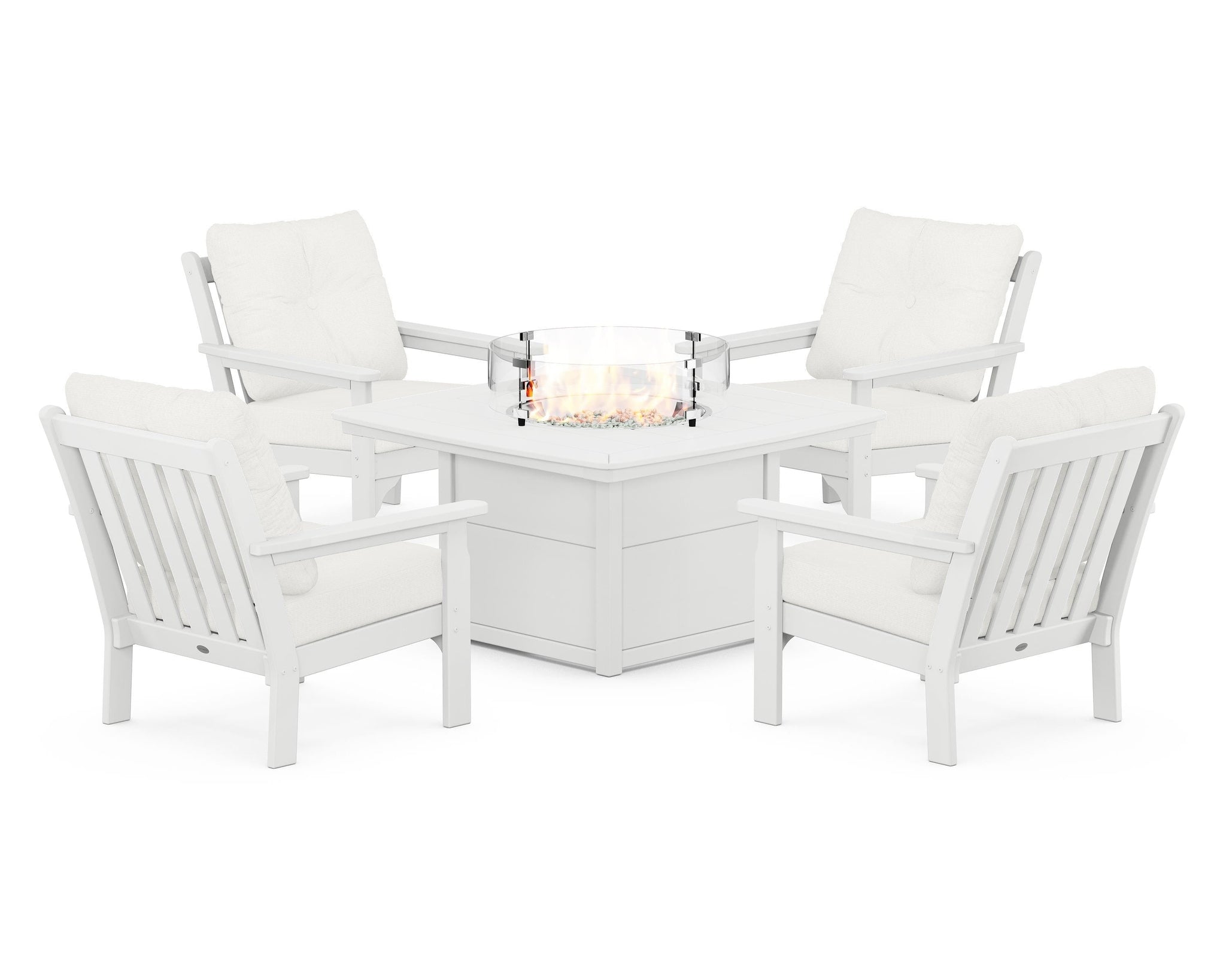 Vineyard 5-Piece Conversation Set with Fire Pit Table
