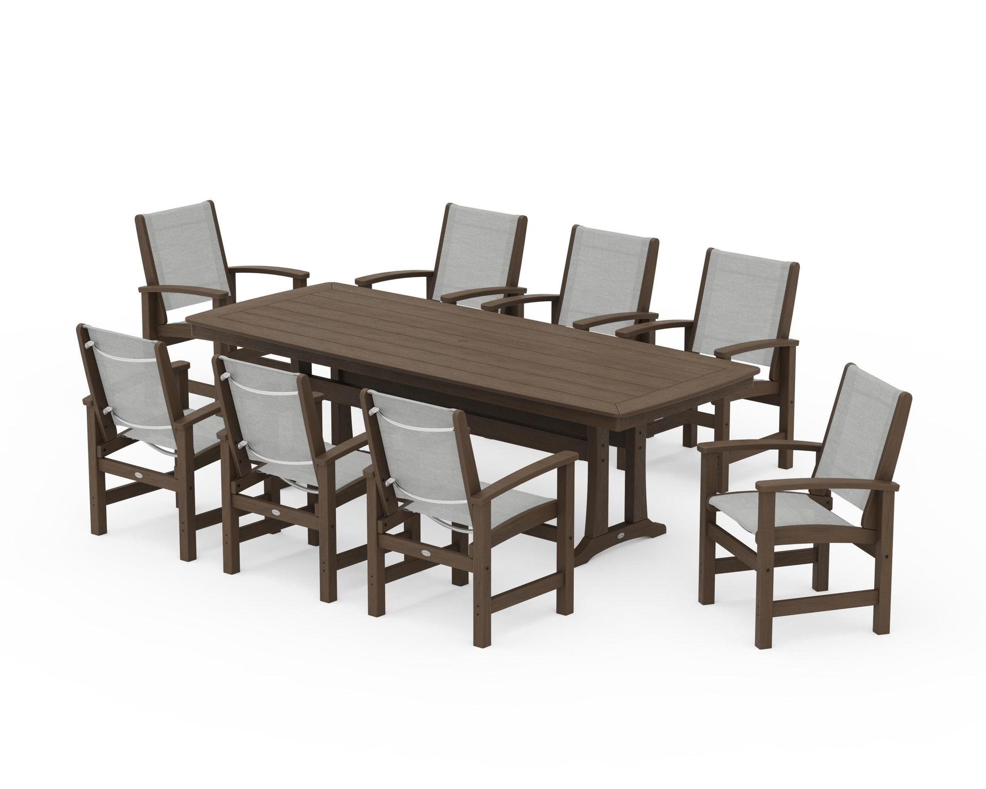 Coastal 9-Piece Dining Set with Trestle Legs