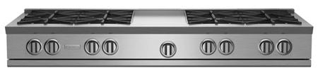 BLUESTAR  60" Nova (RNB) Range Top - (8) Burners with 12" Griddle - Stainless Steel (RGTNB608GV2PLT)