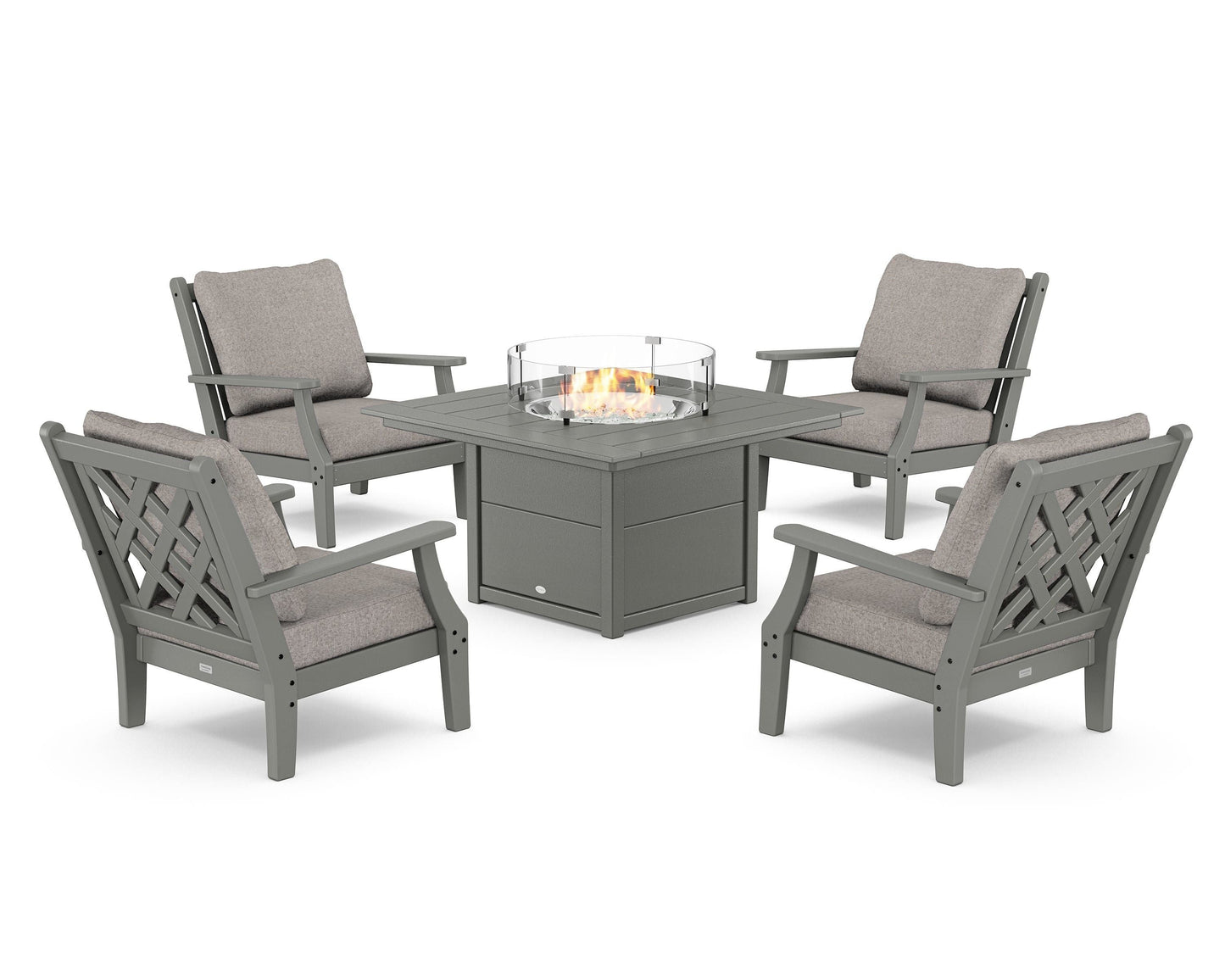 Wovendale 5-Piece Deep Seating Set with Fire Pit Table