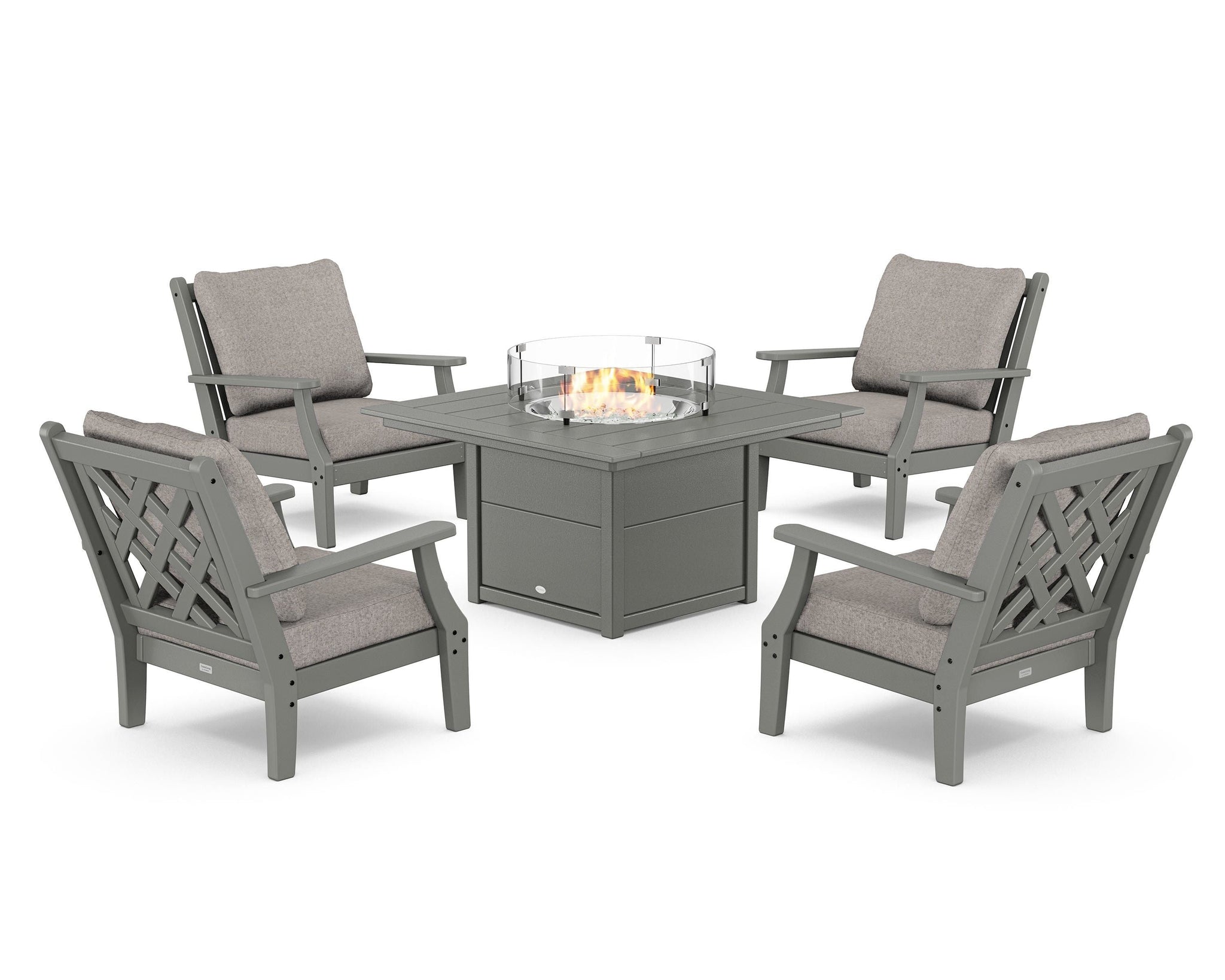 Wovendale 5-Piece Deep Seating Set with Fire Pit Table